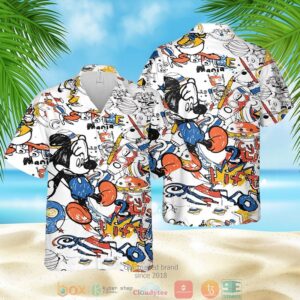 Mickey Mouse Paint White Hawaiian Shirt