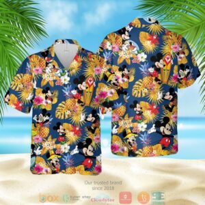 Mickey Mouse Pineapple Blue Hawaiian Shirt