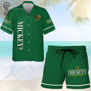 MickeyS Fine Malt Liquor All Over Print Hawaiian Shirt And Beach Shorts