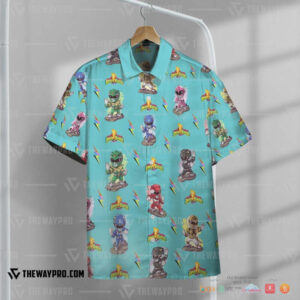 Mighty Morphin Power Rangers Cyan Hawaiian Shirt
