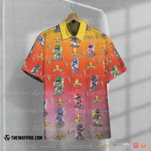 Mighty Morphin Power Rangers Orange Hawaiian Shirt