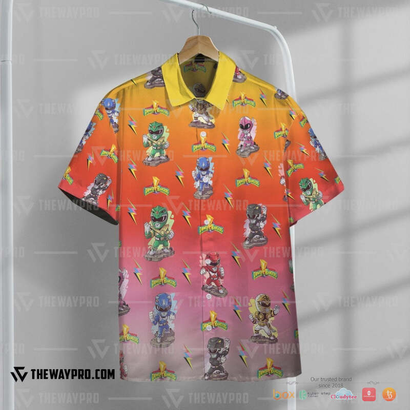 Mighty Morphin Power Rangers Orange Hawaiian Shirt Mighty Morphin Power Rangers Orange Hawaiian Shirt