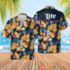 Miller Lite Pineapple Blue Yellow Hawaiian Shirt
