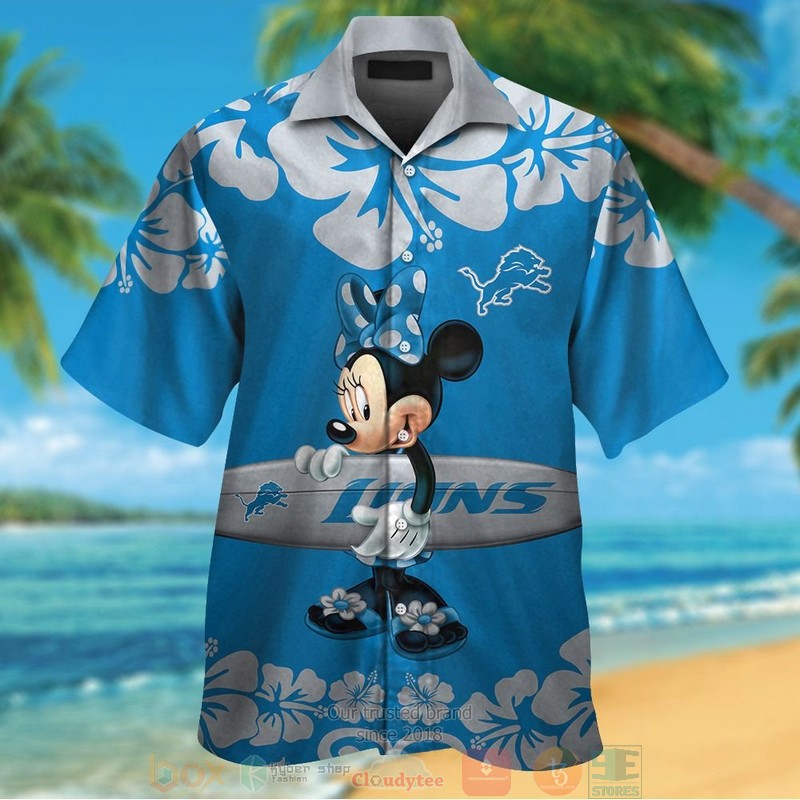 Minnie Mouse Detroit Lions Hawaiian Shirt And Shorts Minnie Mouse Detroit Lions Hawaiian Shirt And Shorts