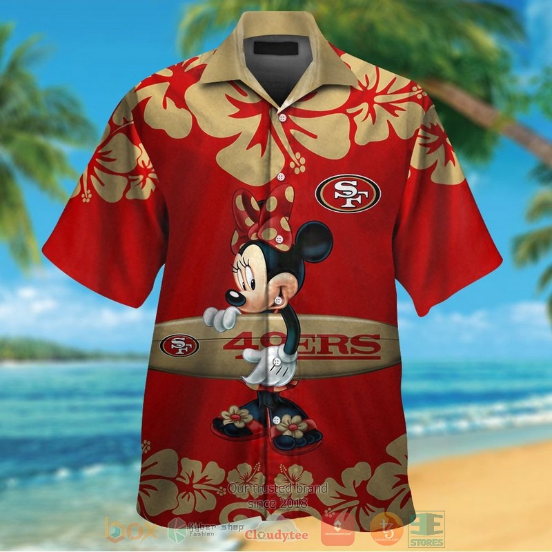 Minnie Mouse San Francisco 49Ers Hawaiian Shirt And Shorts Minnie Mouse San Francisco 49Ers Hawaiian Shirt And Shorts