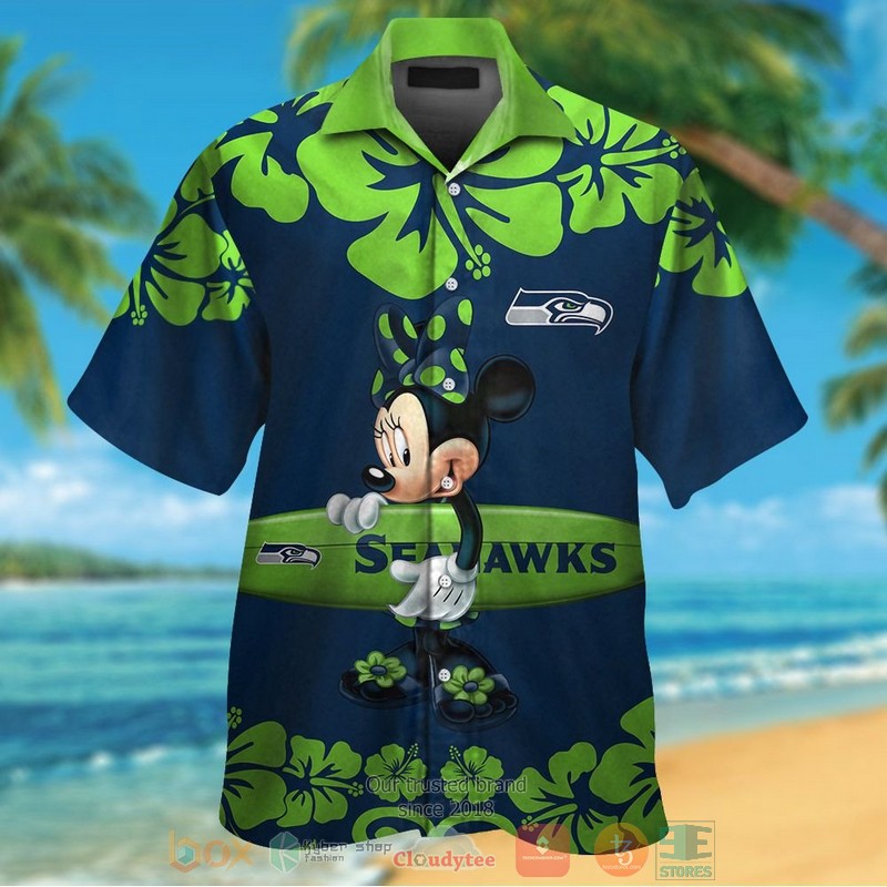Minnie Mouse Seattle Seahawks Hawaiian Shirt And Shorts Minnie Mouse Seattle Seahawks Hawaiian Shirt And Shorts
