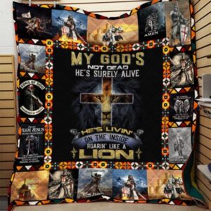 My Gods Livin In A Lion Knight Templar Quilt Blanket-3D Quilt Blanket Ntp-Qvk0020
