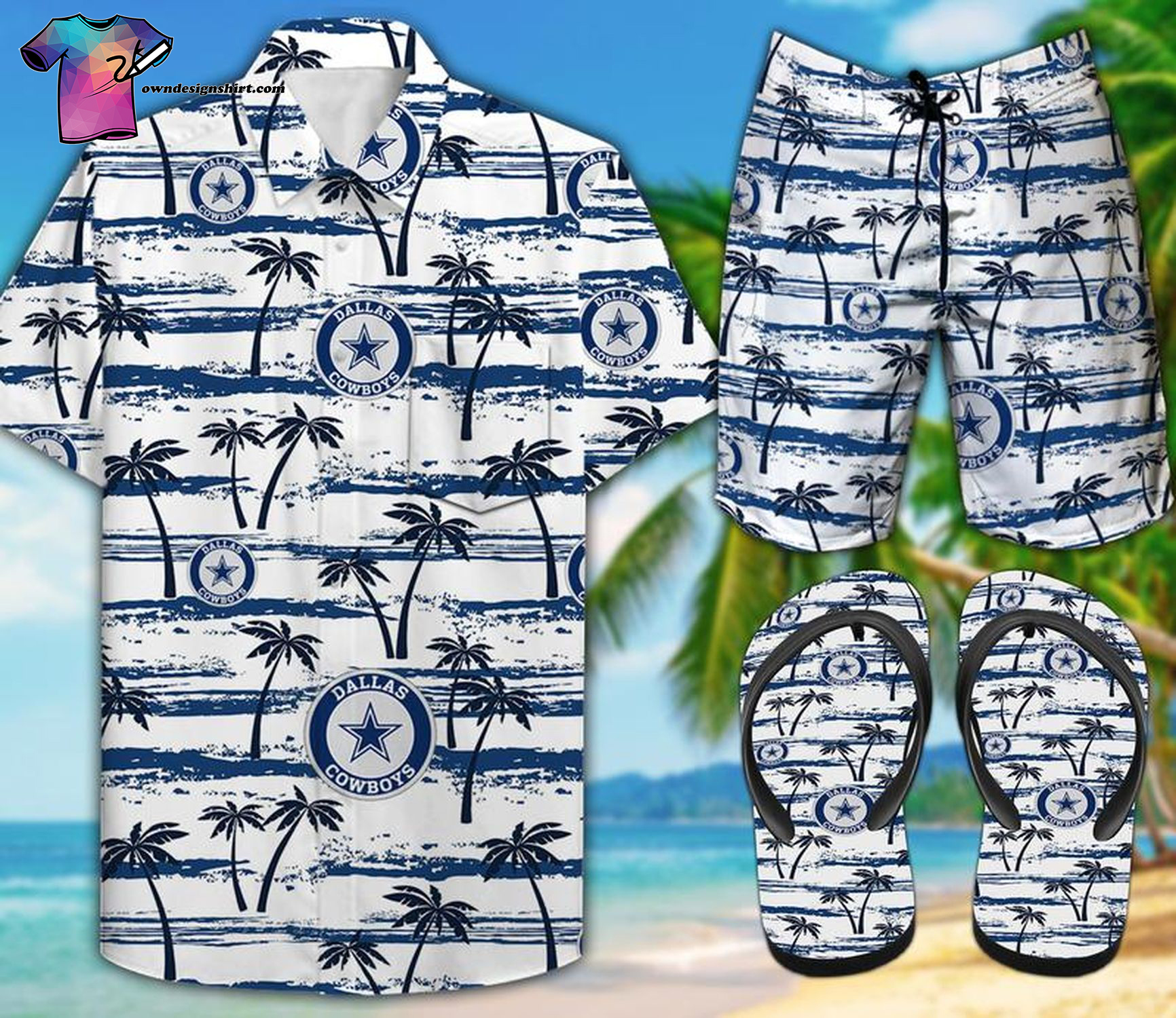 Nfl Dallas Cowboys Full Print Hawaiian Shirt Beach Shorts And Flip Flops Nfl Dallas Cowboys Full Print Hawaiian Shirt Beach Shorts And Flip Flops