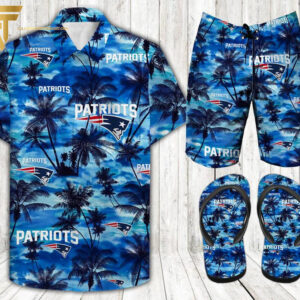 Nfl New England Patriots Hawaiian Shirt Beach Shorts And Flip Flops