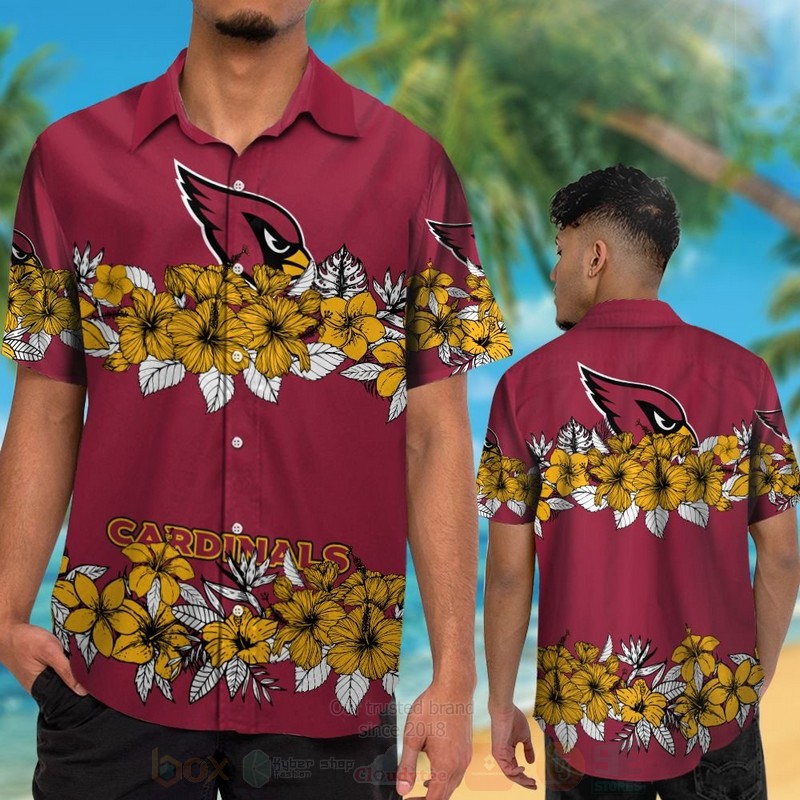 Nfl Arizona Cardinals Hibiscus Flowers Hawaiian Shirt Nfl Arizona Cardinals Hibiscus Flowers Hawaiian Shirt