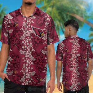 Nfl Arizona Cardinals Red-White Hibiscus Flower Hawaiian Shirt