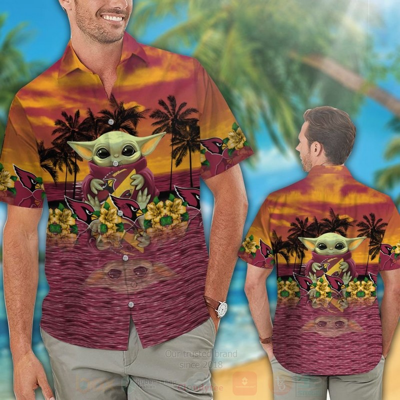Nfl Arizona Cardinals And Baby Yoda Hawaiian Shirt Nfl Arizona Cardinals And Baby Yoda Hawaiian Shirt