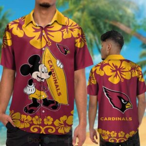 Nfl Arizona Cardinals And Mickey Mouse Hawaiian Shirt