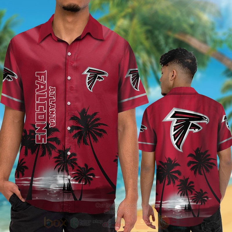 Nfl Atlanta Falcons Full Drak Red Hawaiian Shirt Nfl Atlanta Falcons Full Drak Red Hawaiian Shirt