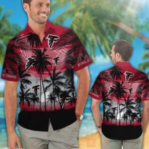 Nfl Atlanta Falcons Grey-Black Hawaiian Shirt