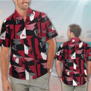 Nfl Atlanta Falcons Red-Black Hawaiian Shirt
