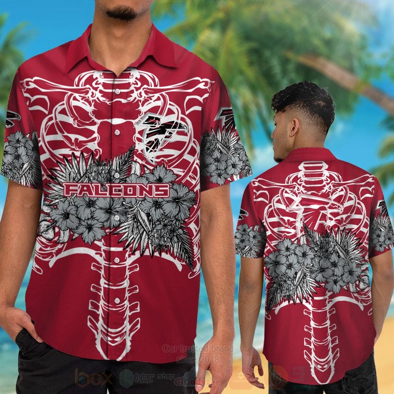 Nfl Atlanta Falcons Skeleton Hawaiian Shirt Nfl Atlanta Falcons Skeleton Hawaiian Shirt