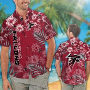 Nfl Atlanta Falcons White Hibiscus Flower Hawaiian Shirt