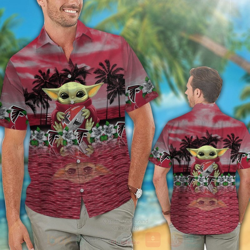 Nfl Atlanta Falcons And Baby Yoda Hawaiian Shirt Nfl Atlanta Falcons And Baby Yoda Hawaiian Shirt