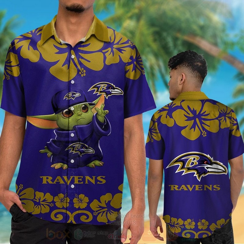 Nfl Baltimore Ravens Baby Yoda Hawaiian Shirt Nfl Baltimore Ravens Baby Yoda Hawaiian Shirt