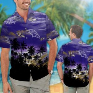 Nfl Baltimore Ravens Blue Skye Hawaiian Shirt