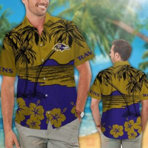 Nfl Baltimore Ravens Brown Hawaiian Shirt