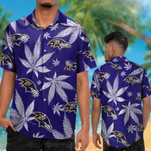 Nfl Baltimore Ravens Cannabis Leaves Hawaiian Shirt