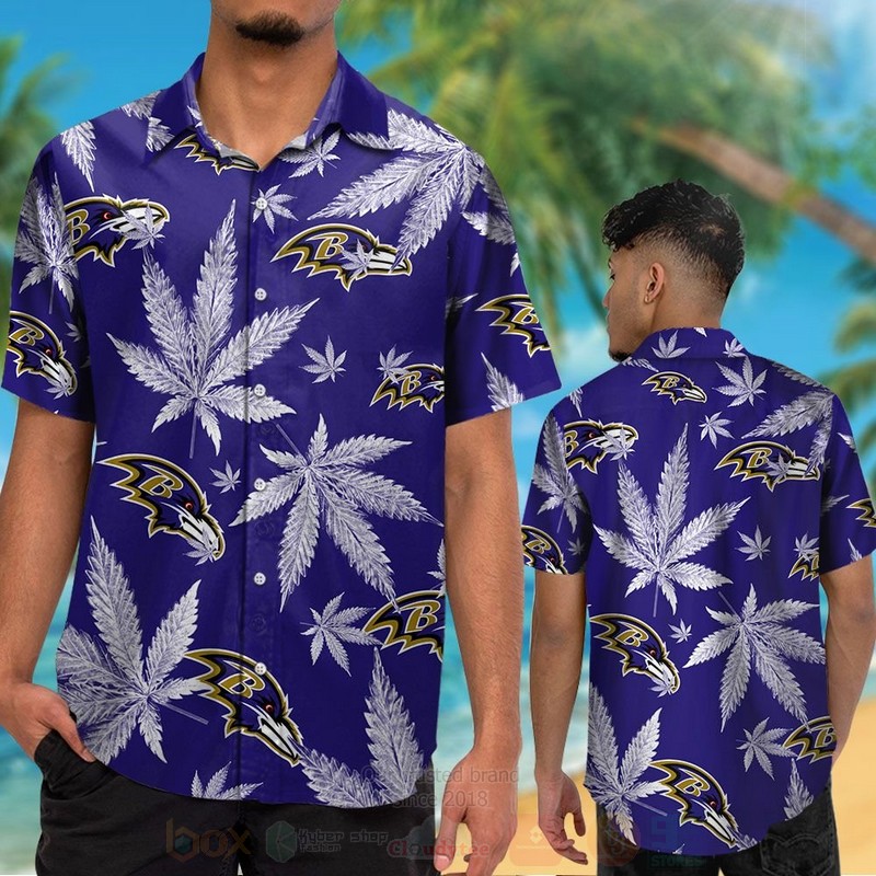 Nfl Baltimore Ravens Cannabis Leaves Hawaiian Shirt Nfl Baltimore Ravens Cannabis Leaves Hawaiian Shirt