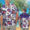 Nfl Baltimore Ravens White-Red Hibiscus Flowers Hawaiian Shirt