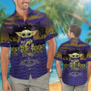 Nfl Baltimore Ravens And Baby Yoda Hawaiian Shirt