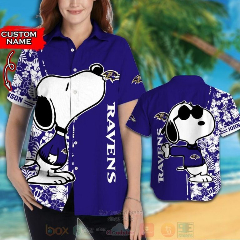 NFL_Baltimore_Ravens_and_Snoopy_Custom_Name_Hawaiian_Shirt_Short_1_2-768x768-1