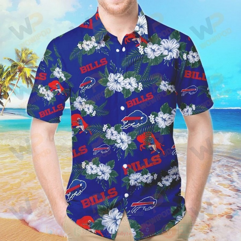 Nfl Buffalo Bills Blue-White Hibiscus Hawaiian Shirt Nfl Buffalo Bills Blue-White Hibiscus Hawaiian Shirt