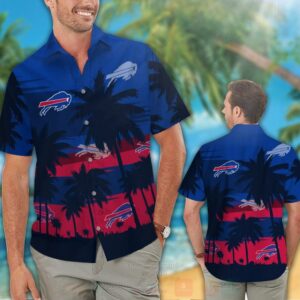 Nfl Buffalo Bills Red-Blue Coconut Tree Hawaiian Shirt