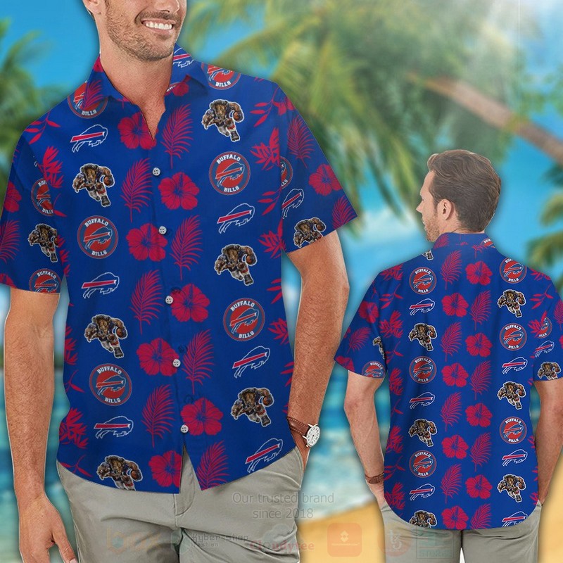 Nfl Buffalo Bills Red Hibiscus Flowers And Logos Hawaiian Shirt Nfl Buffalo Bills Red Hibiscus Flowers And Logos Hawaiian Shirt