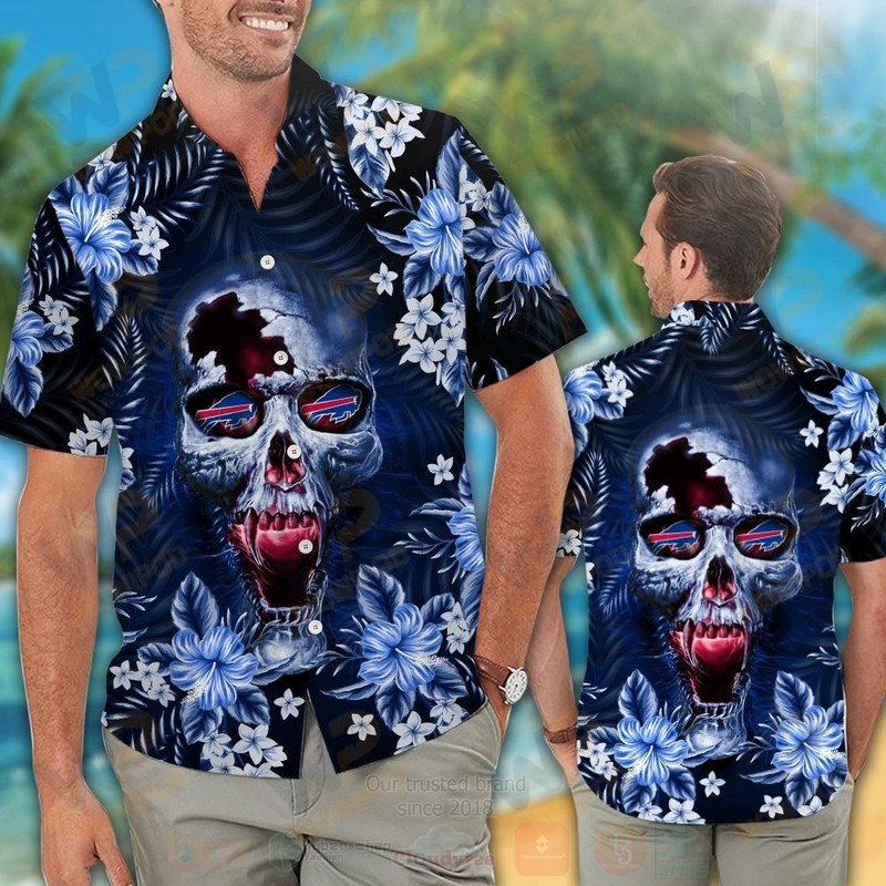 Nfl Buffalo Bills Skull Hawaiian Shirt Nfl Buffalo Bills Skull Hawaiian Shirt