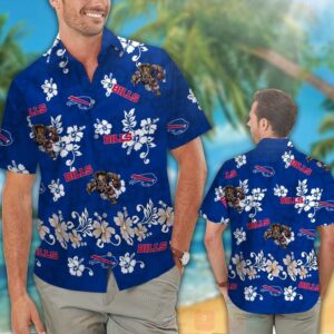 Nfl Buffalo Bills White Hibiscus Flowers Hawaiian Shirt