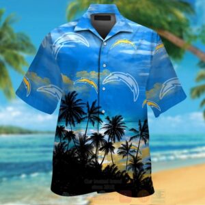 Nfl Los Angeles Chargers Blue Coconut Tree Hawaiian Shirt