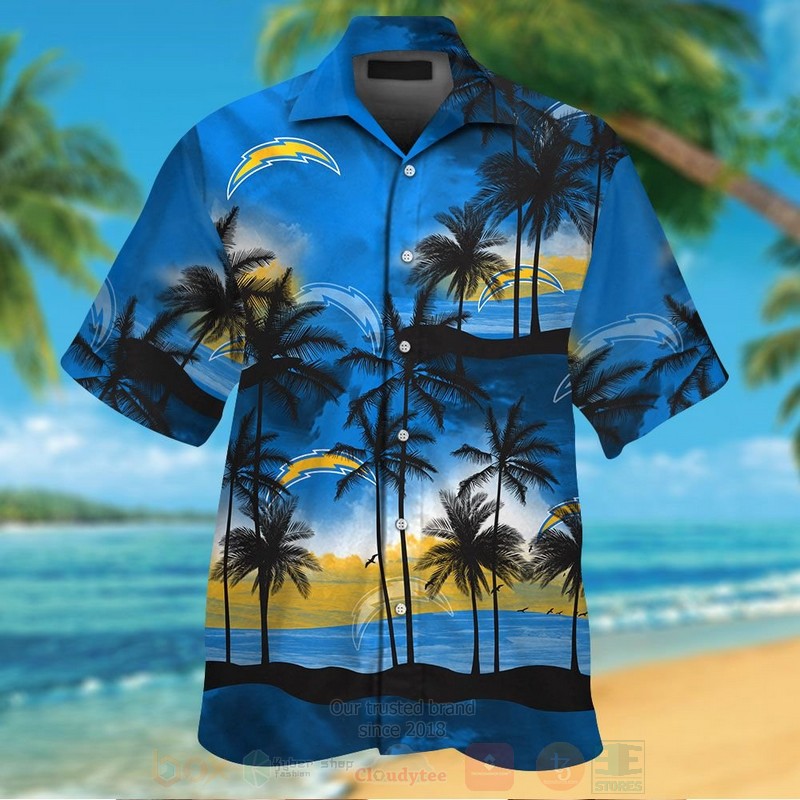 Nfl Los Angeles Chargers Blue Sky Hawaiian Shirt Nfl Los Angeles Chargers Blue Sky Hawaiian Shirt