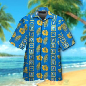 Nfl Los Angeles Chargers Full Blue-Yellow Hibiscus Hawaiian Shirt