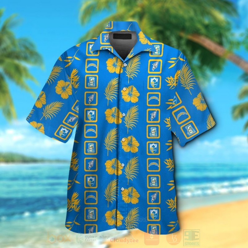 Nfl Los Angeles Chargers Full Blue-Yellow Hibiscus Hawaiian Shirt Nfl Los Angeles Chargers Full Blue-Yellow Hibiscus Hawaiian Shirt
