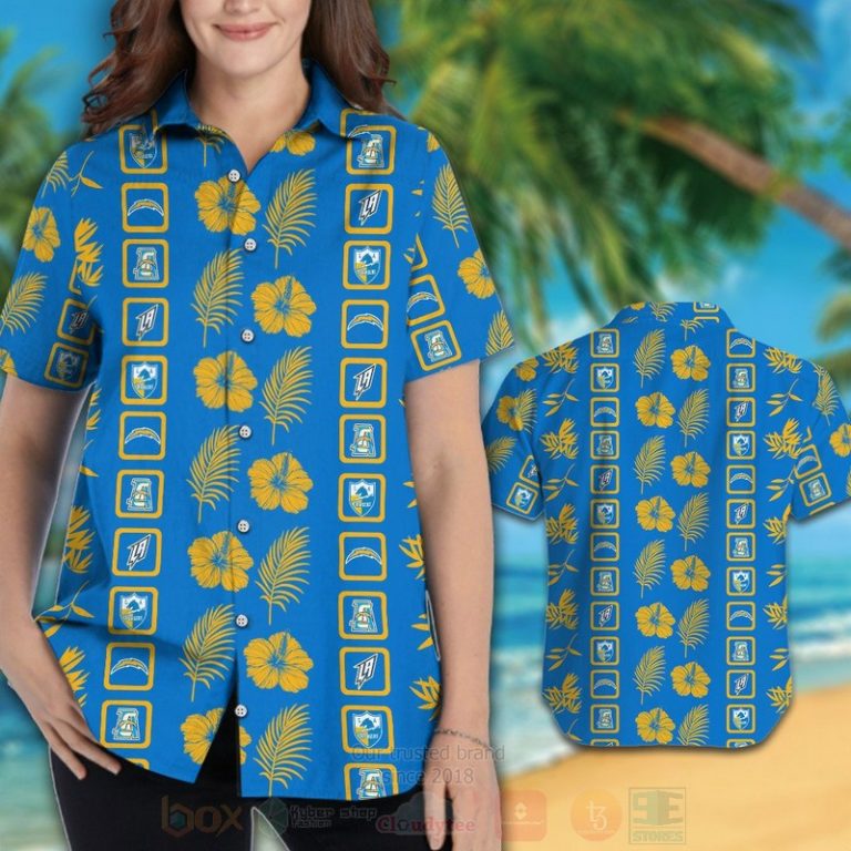 NFL_Los_Angeles_Chargers_Full_Blue-Yellow_Hibiscus_Hawaiian_Shirt_Short_1_2-768x768-1