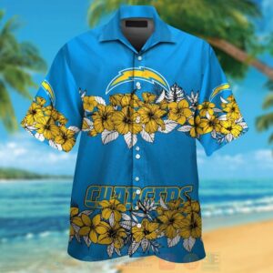 Nfl Los Angeles Chargers Hibiscus Yellow Hawaiian Shirt