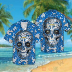 Nfl Los Angeles Chargers Sugar Skull Hawaiian Shirt