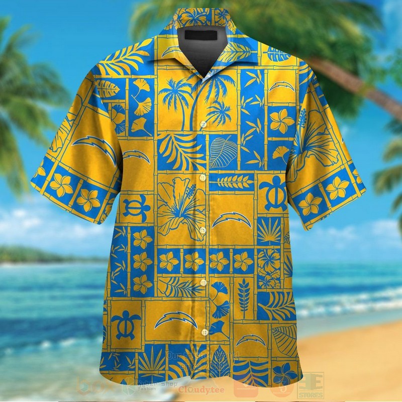 Nfl Los Angeles Chargers Yellow-Blue Marine Ecology Hawaiian Shirt Nfl Los Angeles Chargers Yellow-Blue Marine Ecology Hawaiian Shirt
