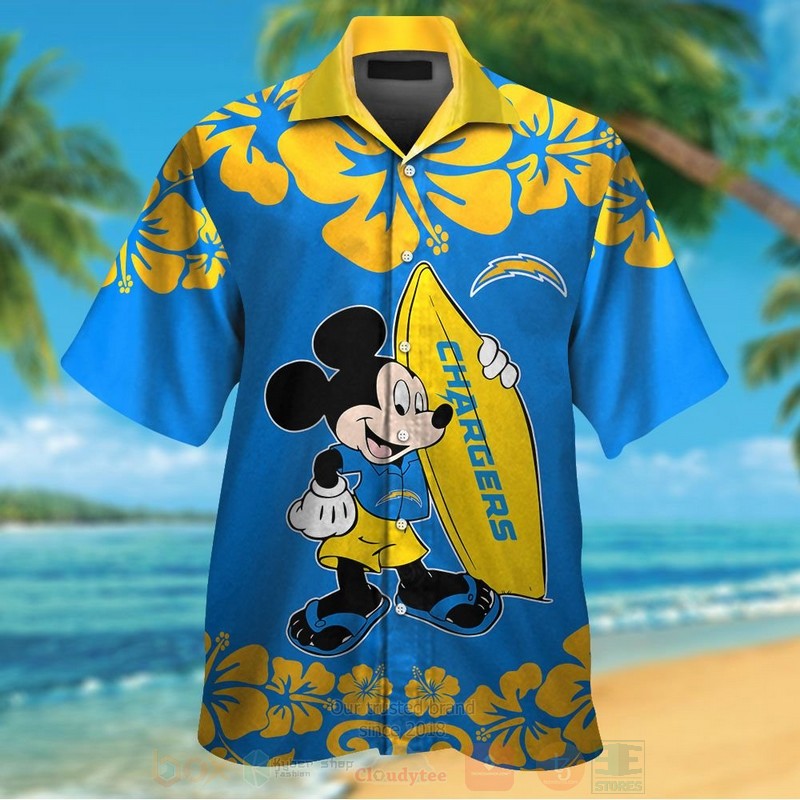 Nfl Los Angeles Chargers And Mickey Mouse Hawaiian Shirt Nfl Los Angeles Chargers And Mickey Mouse Hawaiian Shirt