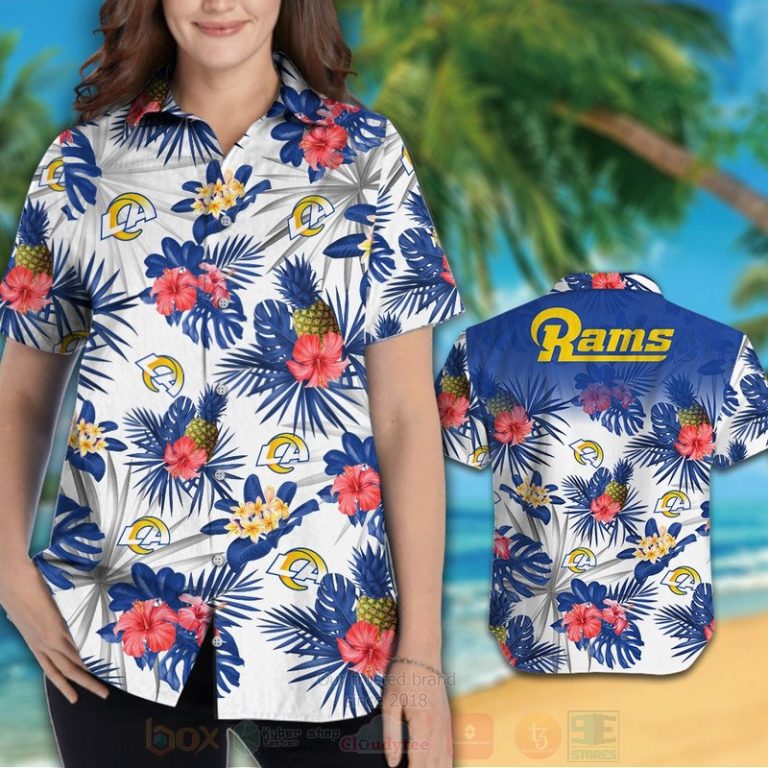 NFL_Los_Angeles_Rams_Blue-White_Hibiscus_Hawaiian_Shirt_Short_1_2-768x768-1