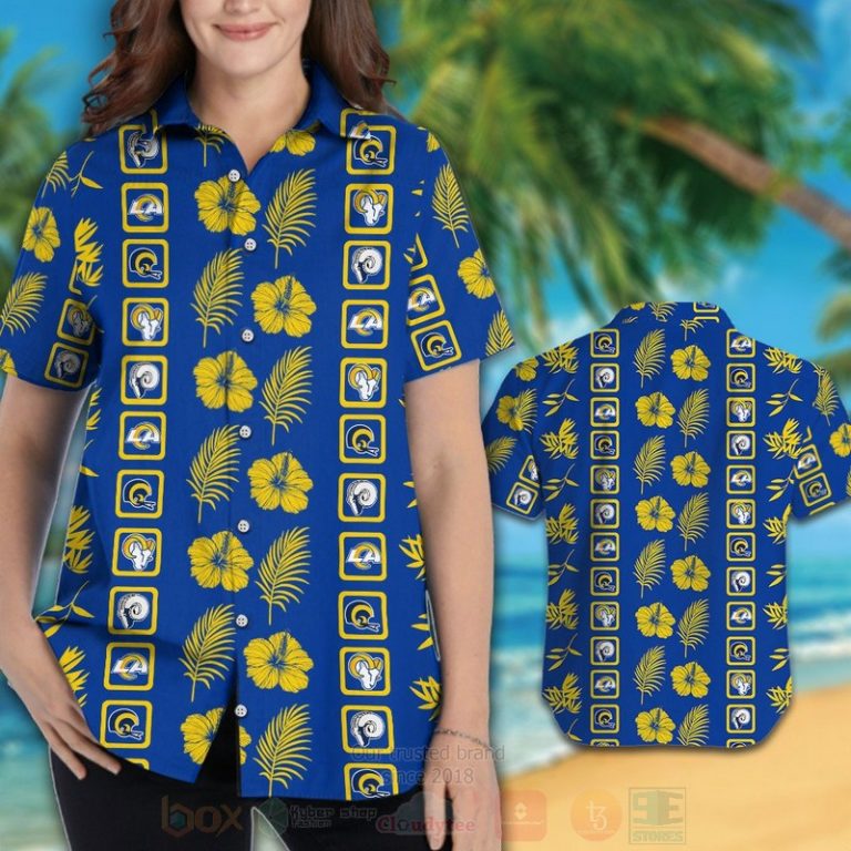 NFL_Los_Angeles_Rams_Blue-Yellow_Hiibscus_With_Logo_Team_Football_Hawaiian_Shirt_Short_1_2-768x768-1