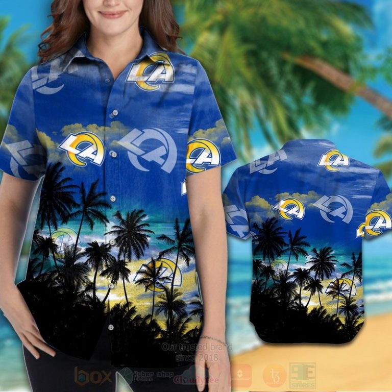 NFL_Los_Angeles_Rams_Blue_Sky_White_Coconut_Tree_Hawaiian_Shirt_Short_1_2-768x768-1