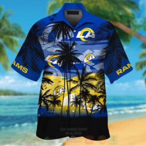 Nfl Los Angeles Rams Blue Sun Hawaiian Shirt