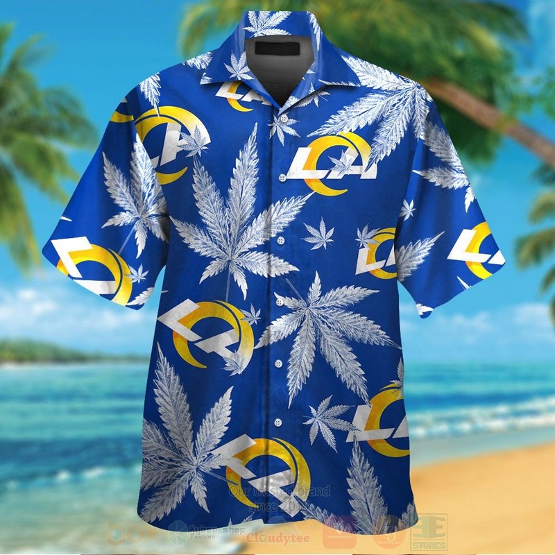 Nfl Los Angeles Rams Cannabis Leaves Hawaiian Shirt Nfl Los Angeles Rams Cannabis Leaves Hawaiian Shirt